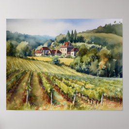 Fransk Vineyard Ligcape Art Skriv ut Poster