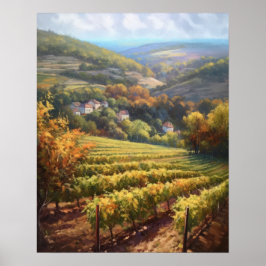 Fransk Vineyard Ligcape Art Skriv ut Poster