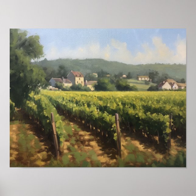 Fransk Vineyard Ligcape Art Skriv ut Poster (Framsidan)