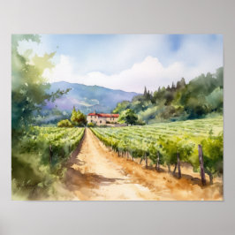Fransk Vineyard Ligcape Art Skriv ut Poster