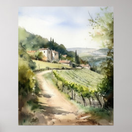Fransk Vineyard Ligcape Art Skriv ut Poster
