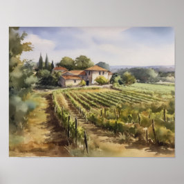 Fransk Vineyard Ligcape Art Skriv ut Poster