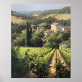 Fransk Vineyard Ligcape Art Skriv ut Poster