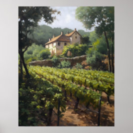 Fransk Vineyard Ligcape Art Skriv ut Poster