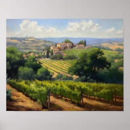 Fransk Vineyard Ligcape Art Skriv ut Poster