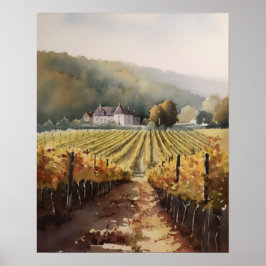 Fransk Vineyard Ligcape Art Skriv ut Poster