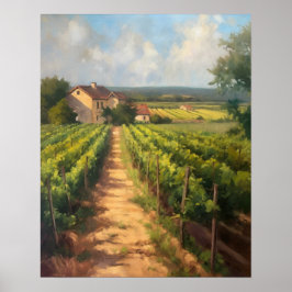 Fransk Vineyard Ligcape Art Skriv ut Poster