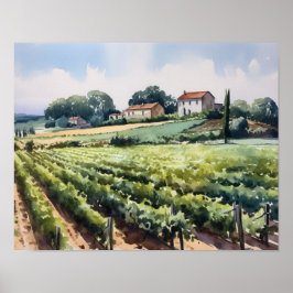 Fransk Vineyard Ligcape Art Skriv ut Poster