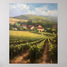 Fransk Vineyard Ligcape Art Skriv ut Poster