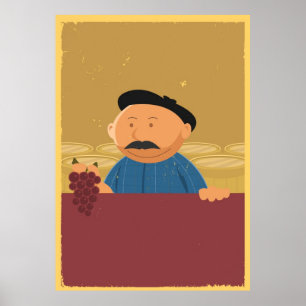 Fransk vinproducentaffisch poster
