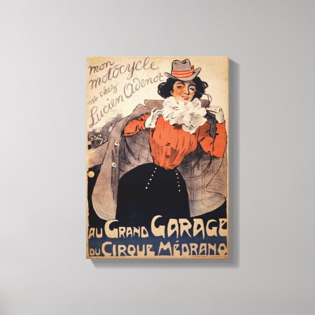 Fransk Vintage affisch ca 1890 återställd Canvastryck (Framsida)
