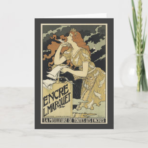 Fransk Vintage Art nouveau Kort