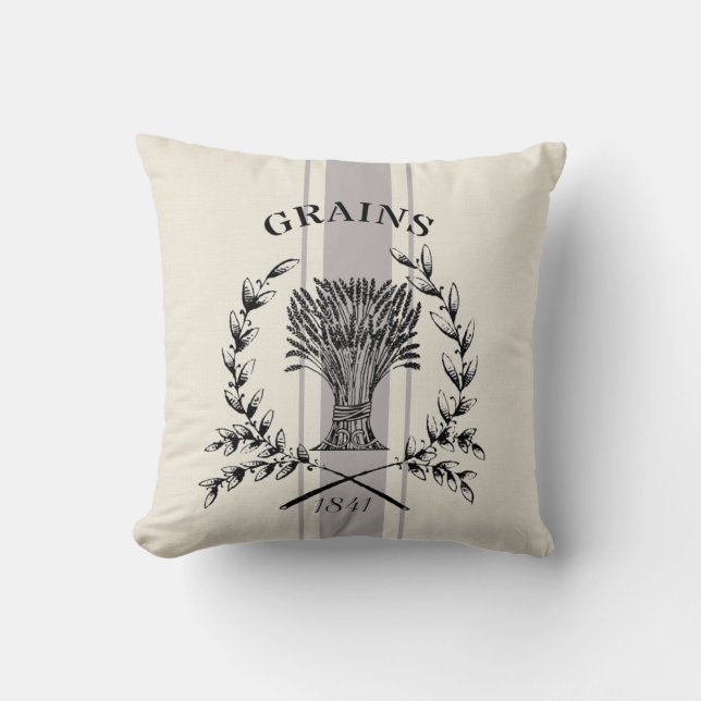 Fransk vintage av frön från bondgårdar kudde (Framsida)