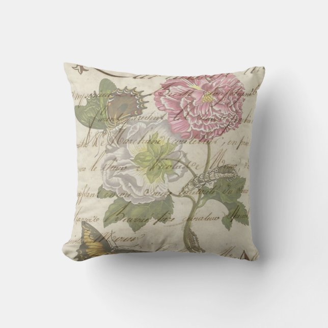 Fransk vintage blommig marknadsstil kudde (Framsida)