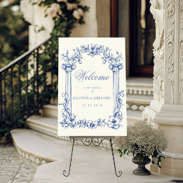 Fransk Vintage Blommigt Bröllop välkomsttecken
