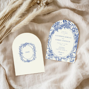 Fransk Vintage Elegant Blommigt Bröllop Inbjudningar