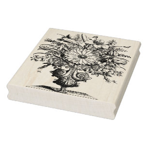 Fransk Vintage Flower Bouquet Rubber Frimärke Stämpel