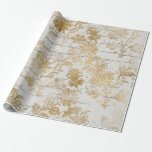 Fransk Vintage Guld Blommigt Presentpapper<br><div class="desc">Den här vackra vintagen för Fransk har en bakomliggande bakgrund med präglade blommor och stjälkar från elegant guld. Se sömnbilden för att se till att den är godtagbar.</div>