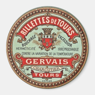 Fransk Vintage Kuläretikettutfyllnadstecken Magnet