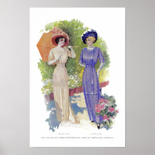 Fransk Vintage Mode med Lila Dress Poster