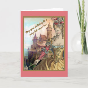 Fransk Vintage Mode och Castle Birthday Kort
