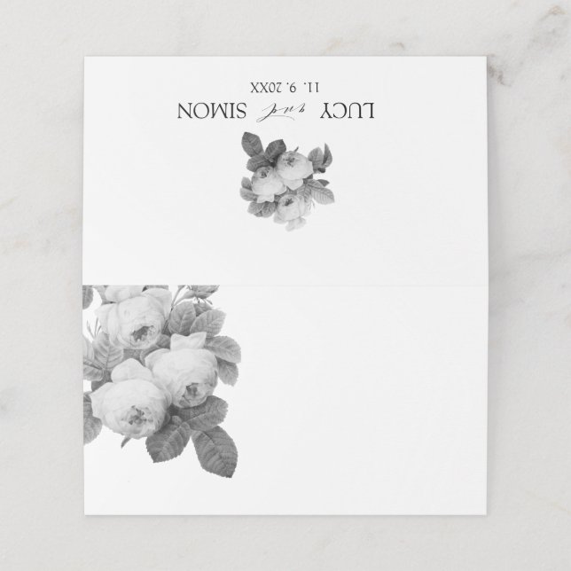 Fransk vintage ro placeringskort (Utvändigt utvikt)