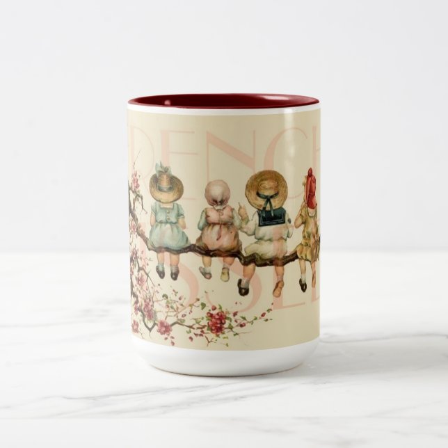 Fransk Vintage vykort Mugg (Center)