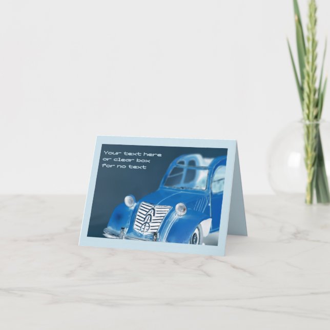 Fransk vintageklassikerbil, färginversionsfoto kort (Framsida)
