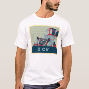 Fransk vintageklassikerbil, popkonststil tee shirt