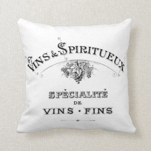 fransk vintagetypografishabby chic dämpar kudde