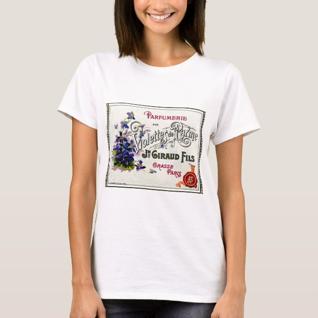 Fransk Violette Parfym etikett T-shirt (Framsida)