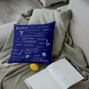 Fransk-vokabulär till Proust-chalkboard Kudde