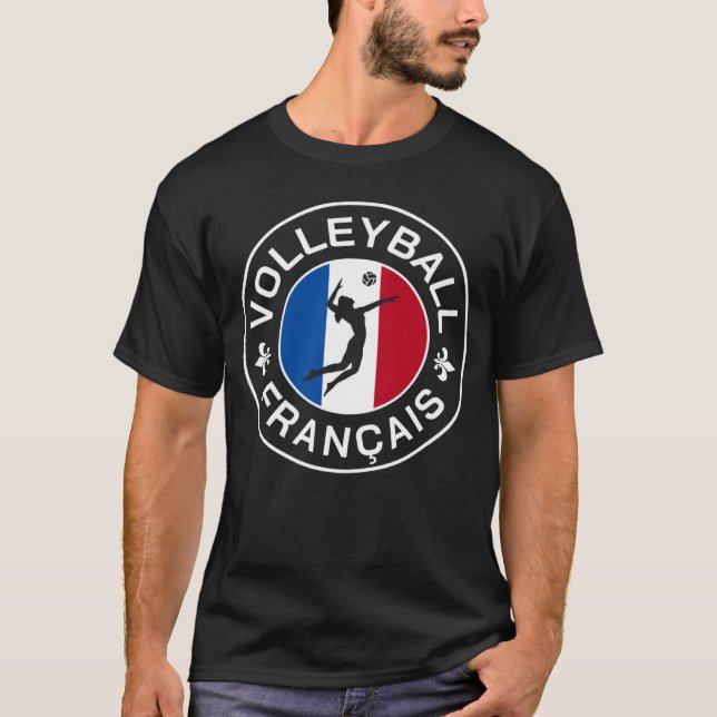 Fransk Volleyball Roundel 1 T Shirt (Framsida)