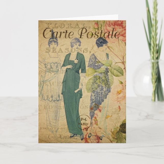 Fransk vykort - hälsningskort (Framsida)