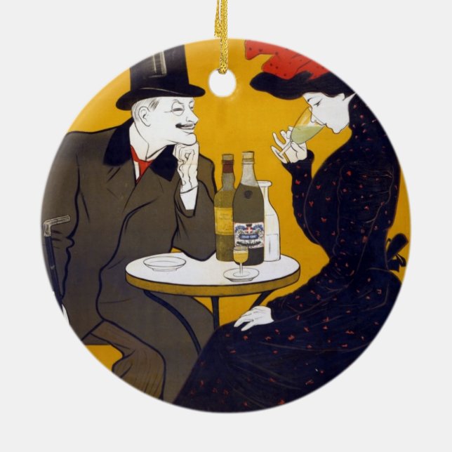 Fransk vykort keramiskt prydnadsföremål julgransprydnad keramik (Baksidan)