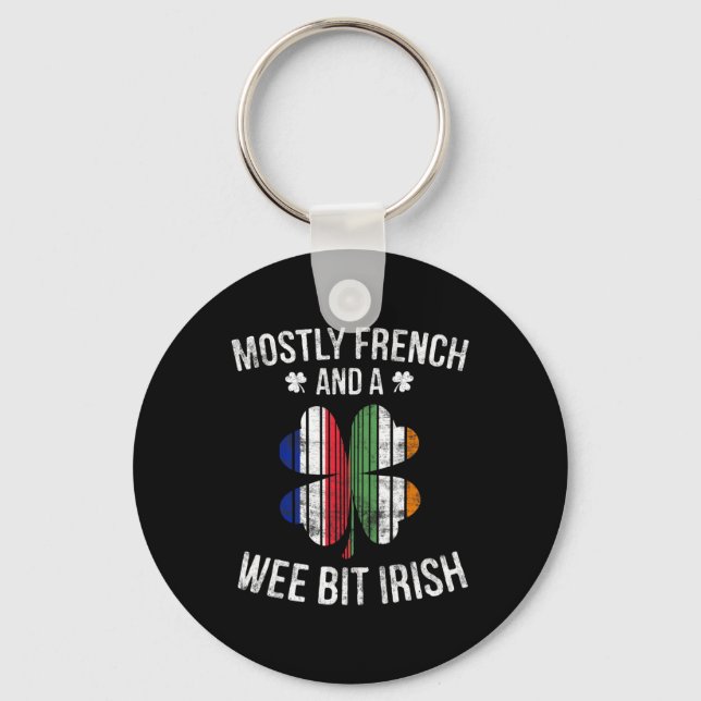 Fransk Webit Irish Roligt Frankrike Patrick Day Gi Nyckelring (Framsida)