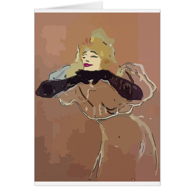 Fransk Woamn Hälsningskort (Framsidan)