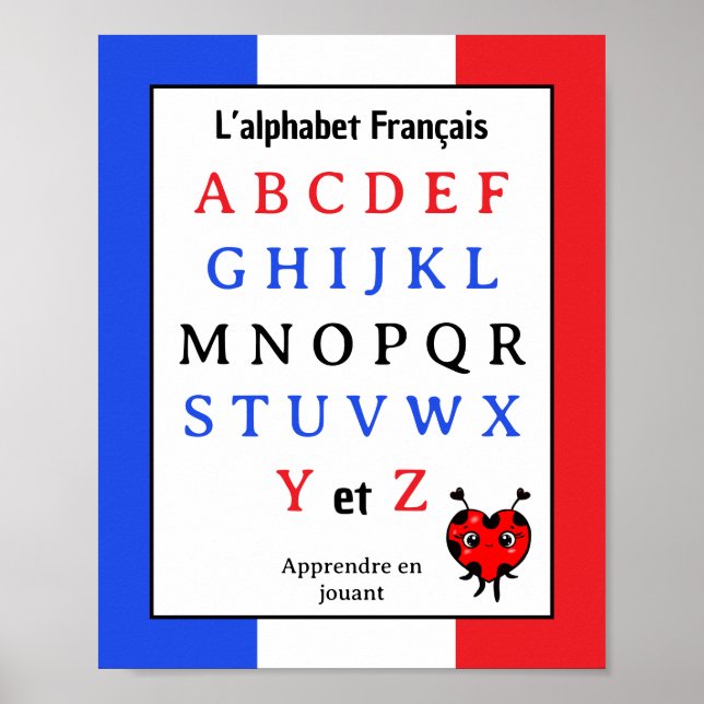 Franska alfabetet för barn  poster (Framsidan)