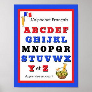 Franska alfabetet för barn  poster