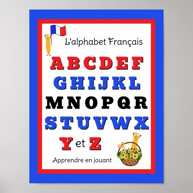 Franska alfabetet för barn  poster (Framsidan)