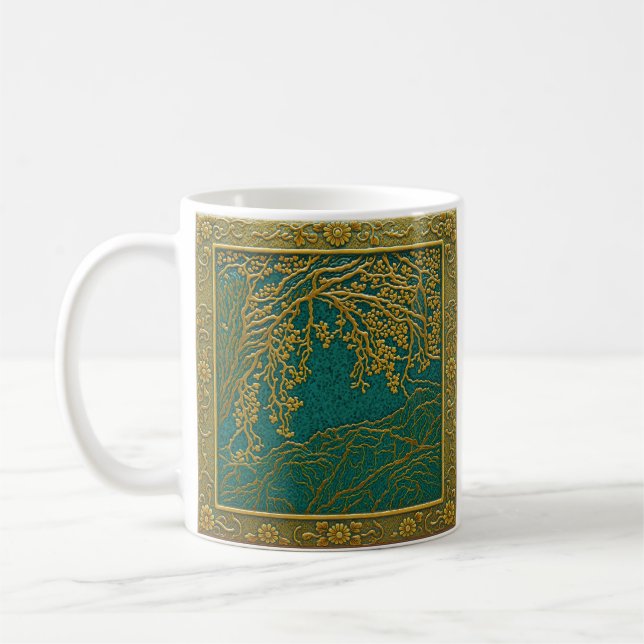 Franska Alperna Guld  Citron Turkos Nyanser  Kaffemugg (Vänster)