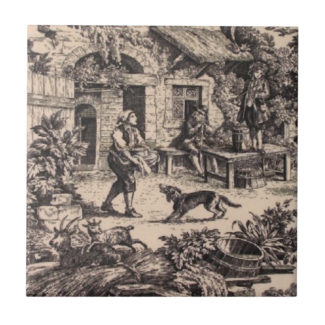 Franska belägger med tegel den keramiska kakelplatta (Framsidan)