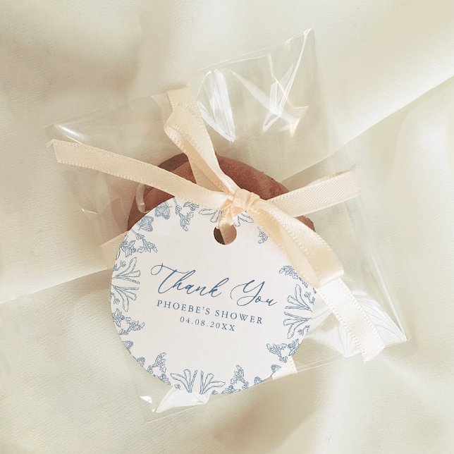 Franska blå kineserimöbler Blommiga bröllopspresen Gåvor Etiketter (Skapare uppladdad)