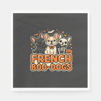Franska Boo Hundar Halloween Fransk Bulldog Design Pappersservett