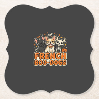 Franska Boo Hundar Halloween Fransk Bulldog Design Underlägg Papper