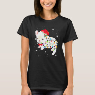 Franska Bull Dog Julljus Julafton Mamma Pappa T Shirt