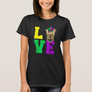 Franska Bull Dog Mardi Gras Mask Party T Shirt