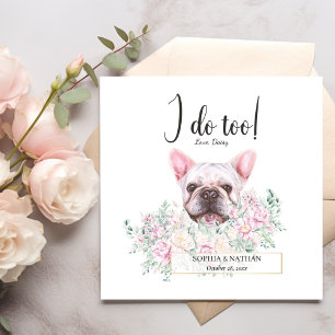 Franska Bulldog Hund Bröllop Cocktail Servetter
