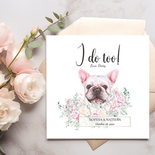 Franska Bulldog Hund Bröllop Cocktail Servetter (Skapare uppladdad)