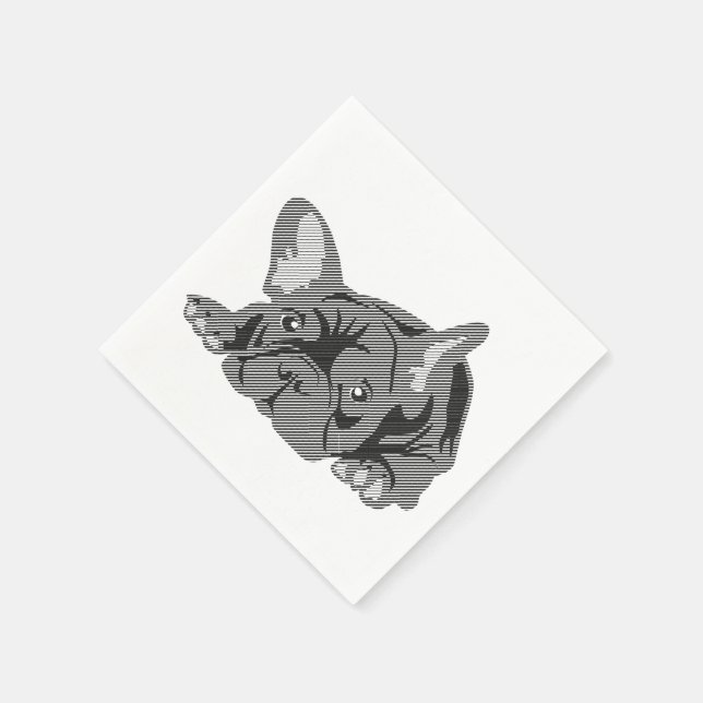 Franska Bulldog Näsdukar Pappersservett (Hörn)